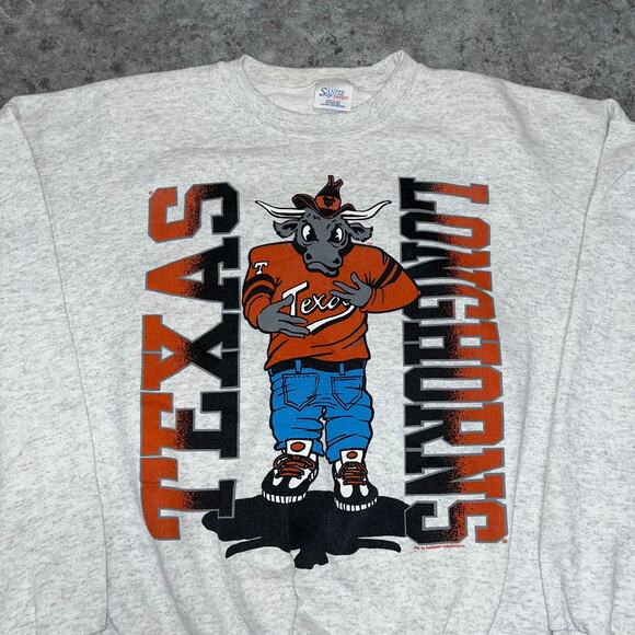 Vintage 90's Texas Longhorns Bevo Breakthrough Crewneck Sweater XL - Picture 3 of 9